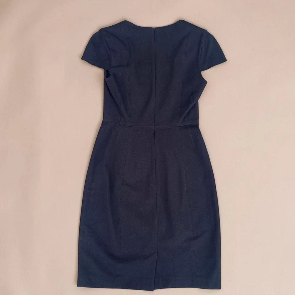 Banana Republic Black Square Neck Sheath Dress Size 6 Stretch LBD